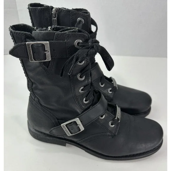 Harley Davidson Ranger 8” Black Leather Zip Lace Buckle Motorcycle Boot Mens 9 M - Picture 16 of 16